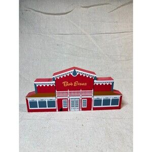 The Cat's Meow Bob Evans Restaurant Vintage Wooden Village Shelf Sitter 1993